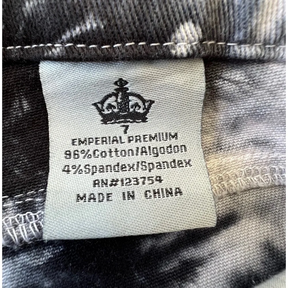 Imperial Premium Womens Tie Dye Skinny Jeans Black White‎ Distressed Size 7
